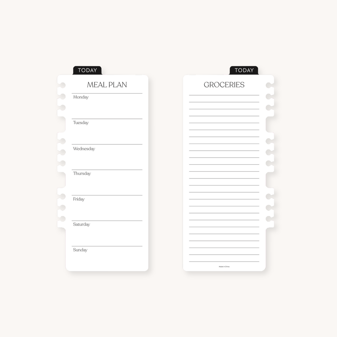 BLACK AND WHITE DRY ERASE MEAL PLANNER DASHBOARD ElyseBreanne