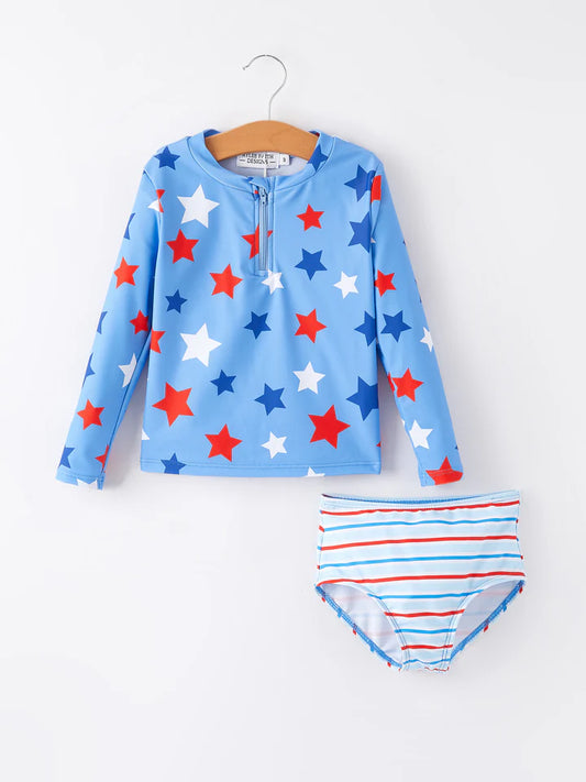 RYLEE FAITH DESIGN 4th of July”Star Stripe Boutique Swimsuit