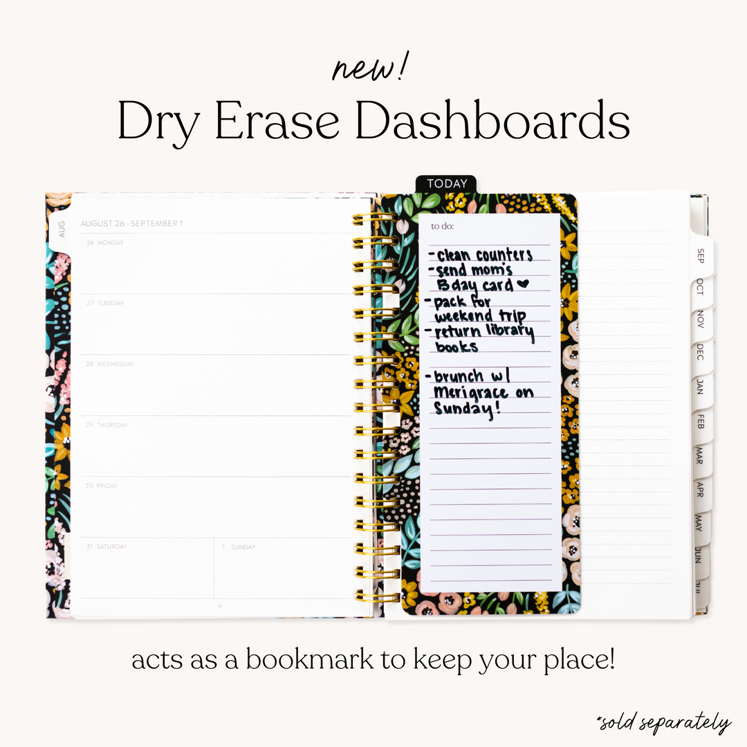 DRY ERASE PLANNER DASHBOARD PORCELAIN FLORAL ElyseBreanne