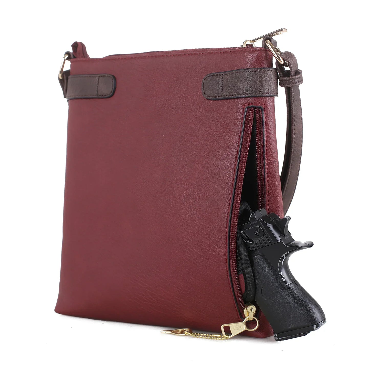 HANNAH CONCEALED CARRY LOCK AND KEY CROSSBODY- WINE