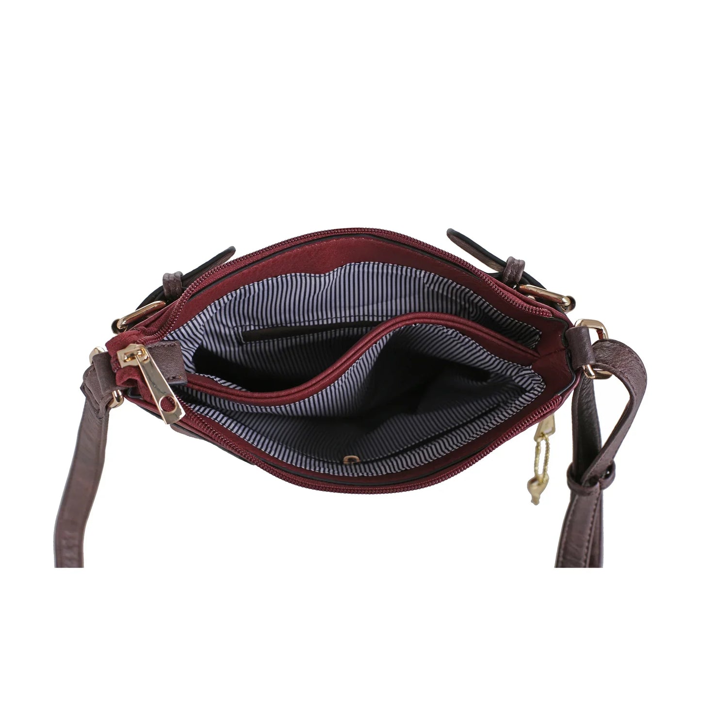 HANNAH CONCEALED CARRY LOCK AND KEY CROSSBODY- WINE