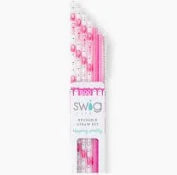 SWIG LIFE FABOOLOUS AND PINK GLITTER Reusable Straw Set