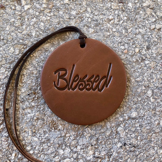 ROUND BLESSED AIR FLAIR- BROWN- LEATHER