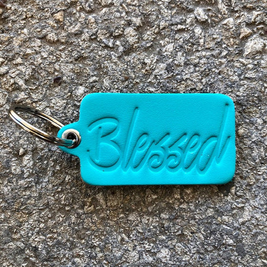 LIFE OF RILEY Blessed Key Tag- Turquoise