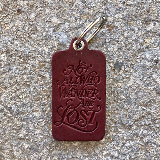 LIFE OF RILEY  Not All Who Wander Key Tag- RUST