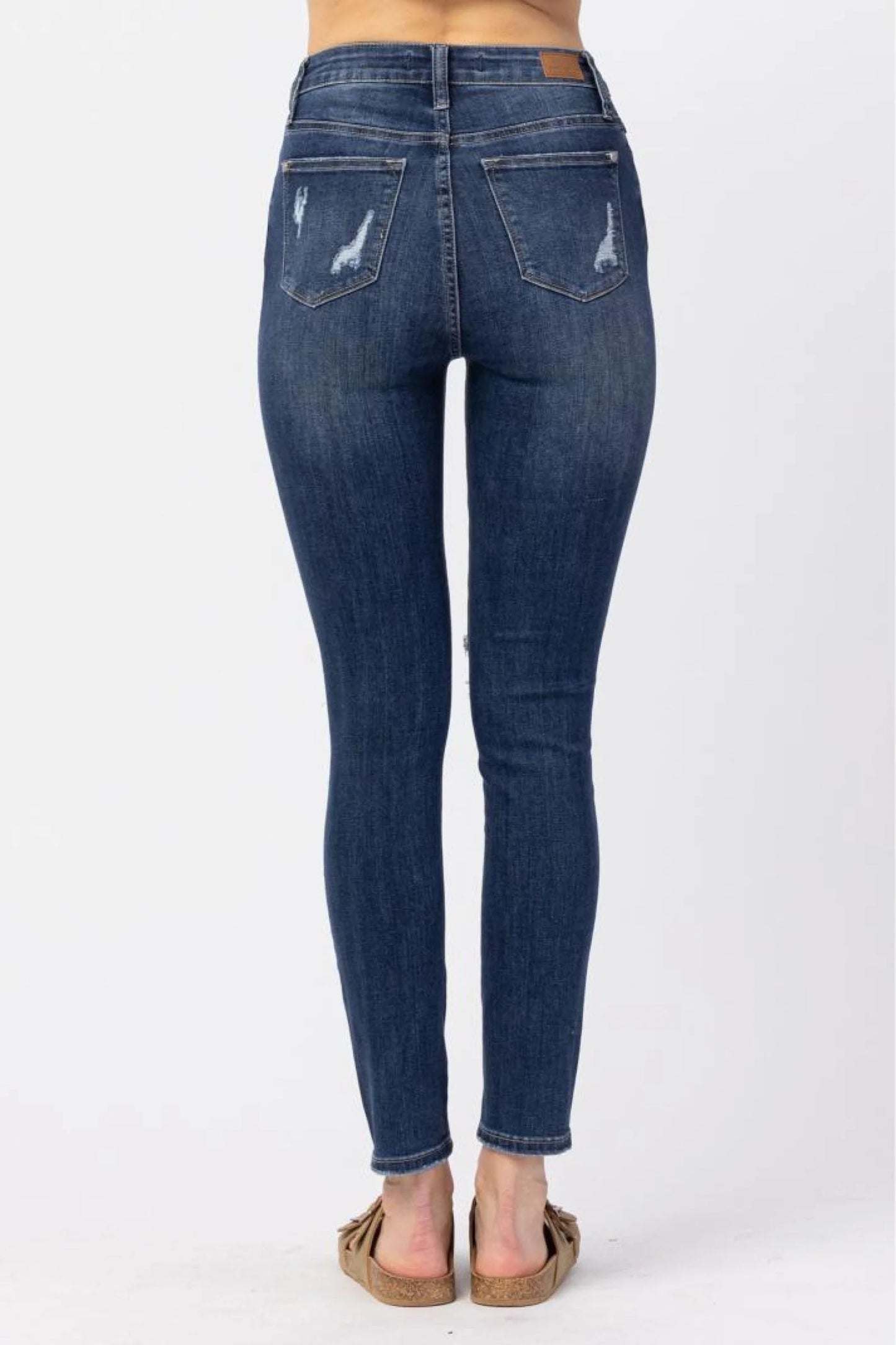 JUDY BLUE HIGH RISE BUTTON FLY CUFFED SKINNY **CLEARANCE**