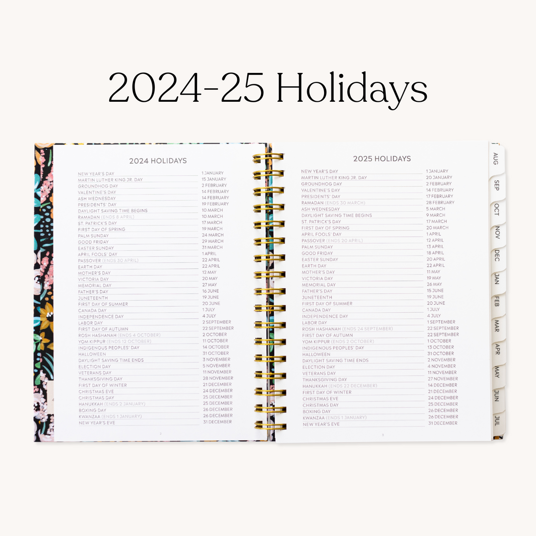 PLANNER 2024-2025 PORCLEIN FLORAL ElyseBreanne