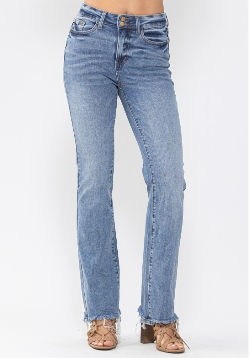 JUDY BLUE HIGH WAIST DOUBLE BUTTON BOOTCUT