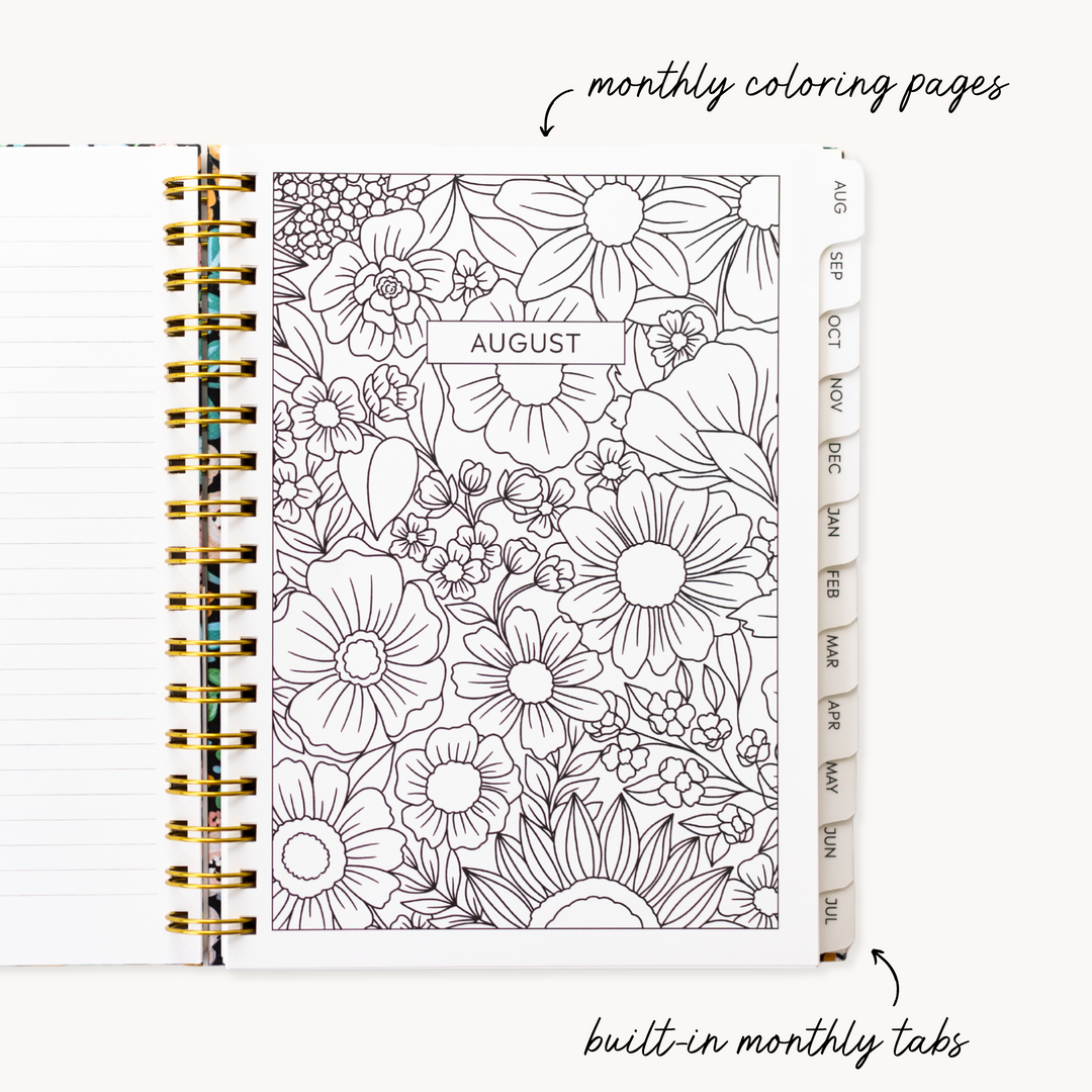 PLANNER 2024-2025 PORCLEIN FLORAL ElyseBreanne