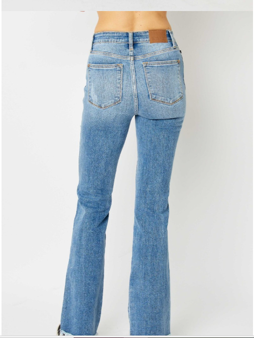 JUDY BLUE HIGH WAIST DESTROY FRAY HEM BOOTCUT