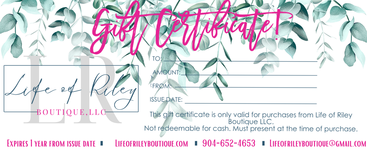 $5 GIFT CERTIFICATE PROMO