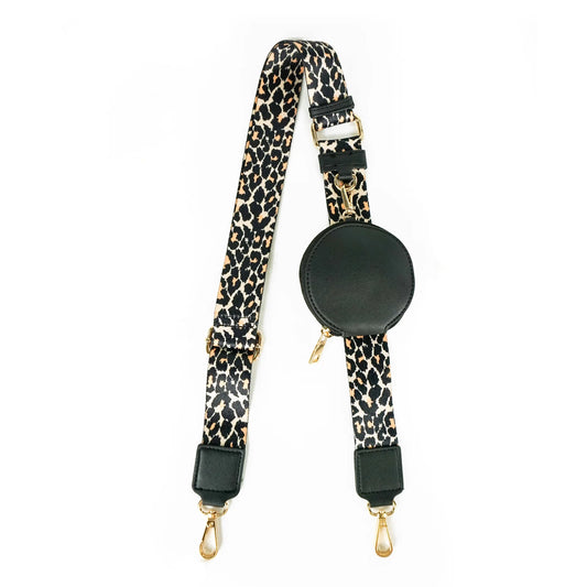 WIDE REPLACEMENT STRAP W/ COIN PURSE-CHEETAH