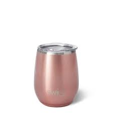 SWIG LIFE Shimmer Rose Gold Stemless Wine Cup (14oz)