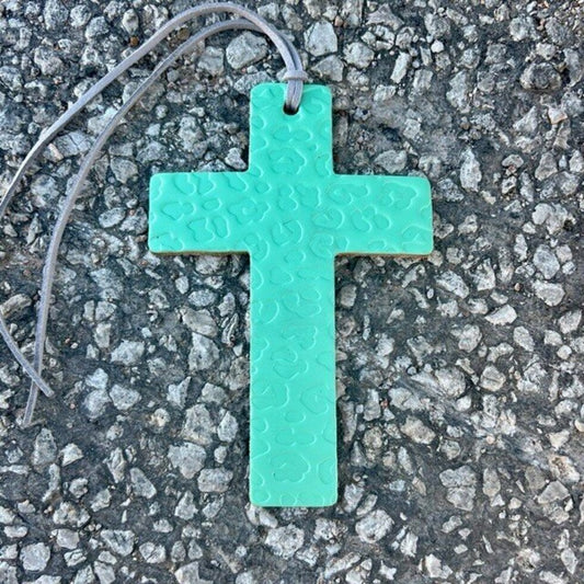 Cheetah Cross Air Flair - Colour: Turquoise, Scent: Vanilla Leather