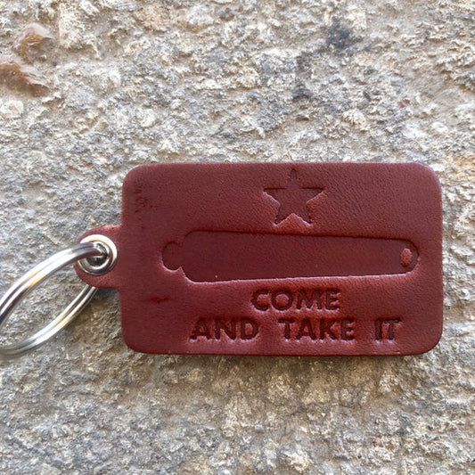 COME & TAKE IT KEY TAG-  RUST