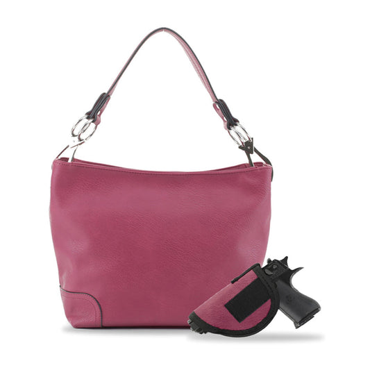 LYDIA LOCK AND KEY HOBO SHOULDER BAG- WINE